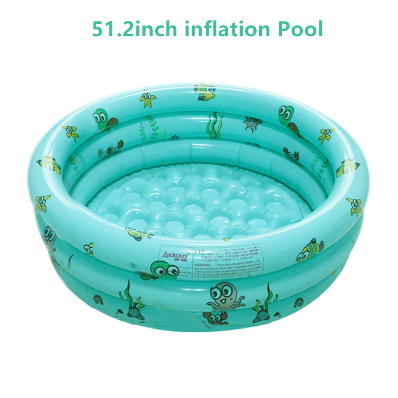 Kids Inflatable 3 Ring Paddling Pool 132cm Beach Ball & Swim Ring Full Fun Set 