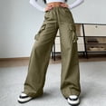 thumbnail image 5 of HappyYEE Cargo Pants for Women - Straight Leg Work Trousers with Multi Pockets - Relaxed Fits Casual Outdoor Hiking Bottoms XL, 5 of 7