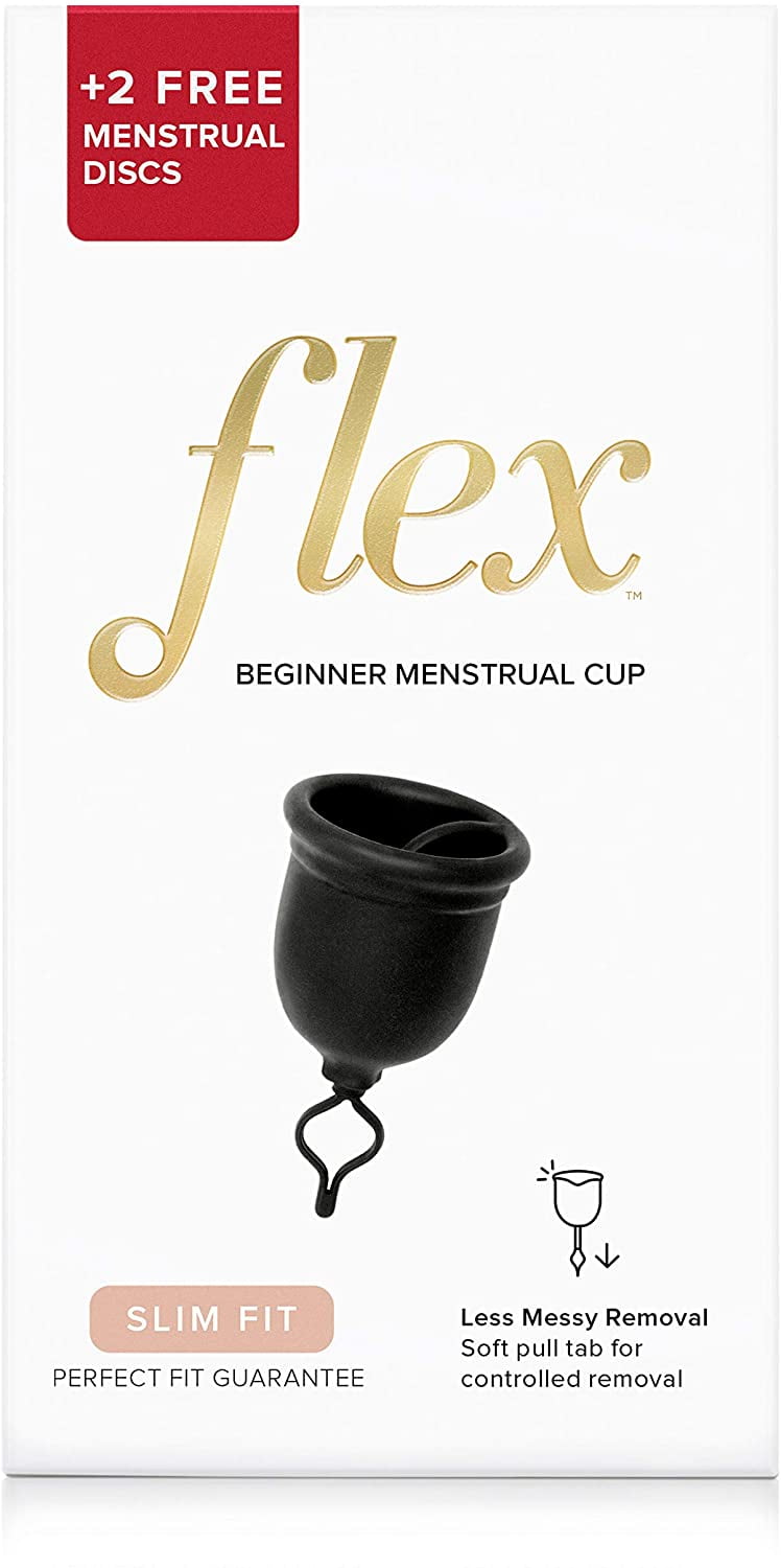 FLEX Menstrual Cup Free 2 Disposable Disc Period Set - Wash Bag - Silicone - Reusable Cups - Cleaner Removal - For Women with Heavy or Sensitive Flow - Small Size - Slim Model - Walmart.com