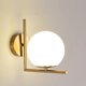 thumbnail image 1 of Lámpara de pared LED moderna con soporte de pantalla de bola de vidrio blanco para dormitorio, sala de estar, pasillo, baño, accesorio de iluminación para montaje en pared (luz cálida), 1 of 5