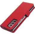 thumbnail image 7 of Galaxy Z Fold 2 5G Genuine Cowhide Leather Wallet Case,Flip Folio Magnetic Buckle Closure,Card Slots Holder,Cash Pockets Cover Case with Kickstand Cases for Samsung Galaxy Z Fold 2,Red, 7 of 7