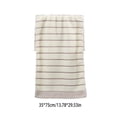 thumbnail image 3 of Cotton Face Towel Hand Towel Set, 35 x 75 cm, Soft Absorbent Terry Cloth, Solid Color Checkered Design, White/Brown/Blue, 1-Pack, 3 of 6