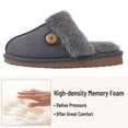 thumbnail image 3 of Comwarm Fuzzy Slippers for Women Memory Foam Winter Warm House Shoes Indoor Outdoor, Grey, Size 6-6.5, 3 of 7