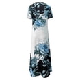 thumbnail image 4 of EGNMCR Robes de Fête pour Femmes Robe de Printemps et d'Été pour Femmes Loisirs Vacances Col en V Décontractée Imprimée à Manches Courtes, 4 of 5