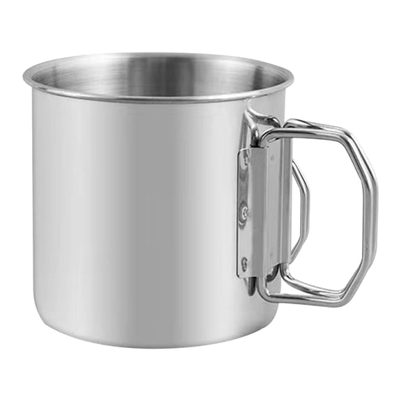 Whyan 24 Oz Camping Campfire Mug With Handle Folding Big Stainless Steel Cup Backpacking Gear For Hiking Hunting Fishing And Survival Adventure.