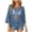 Blue, variant on Womens Crochet Tops Summer Boho 3/4 Sleeve Crewneck Lightweight Out Knit Top Summer Beach Swimsuit Coverup (Blue, XXL)