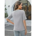 thumbnail image 4 of Fashion Solid Color Women Summer Casual Top Office Blouse, 4 of 6