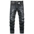 thumbnail image 2 of Gvdentm Boys Jeans Size 10 Boy's Skinny Fit Ripped Destroyed Distressed Fashion Denim Jeans Pants(Black,11-12 Years), 2 of 7
