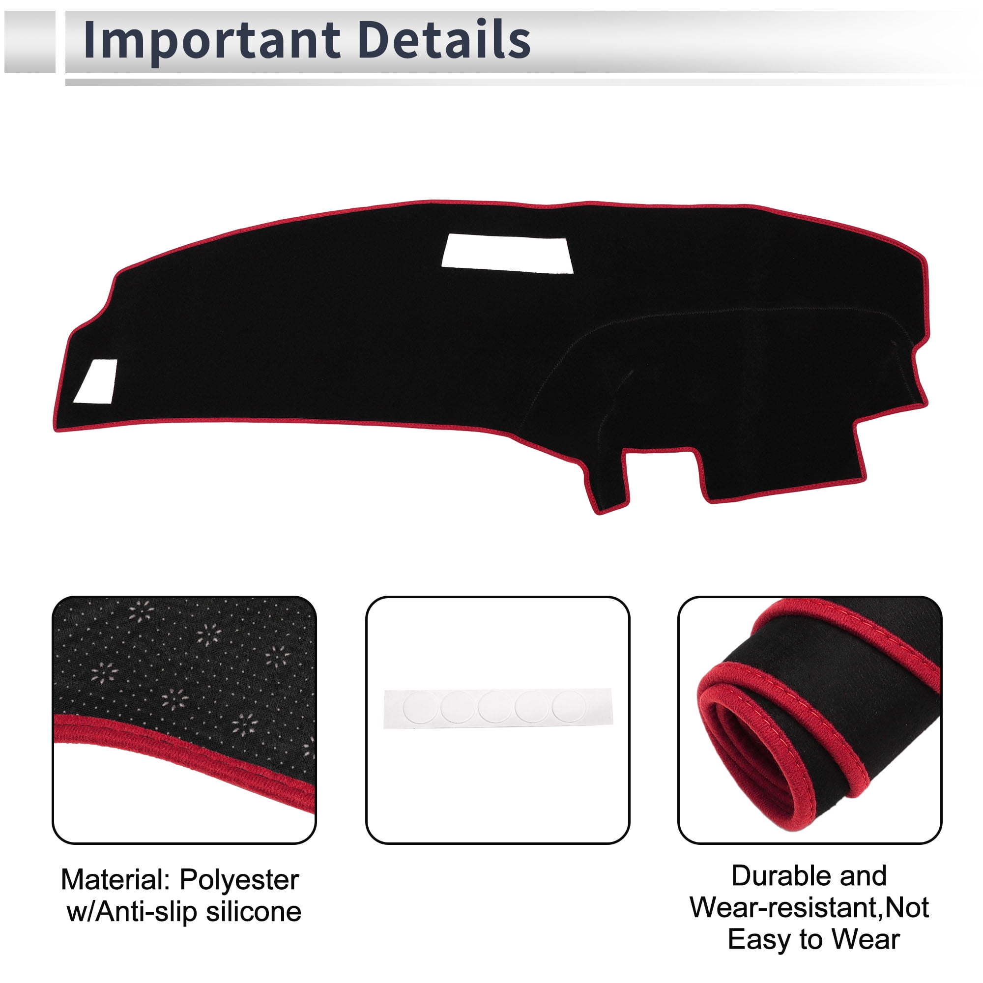 Unique Bargains Front Dashboard Cover for Ford for Ranger 1989-1994 Non-Slip Dash Cover Mat Polyester Silicone