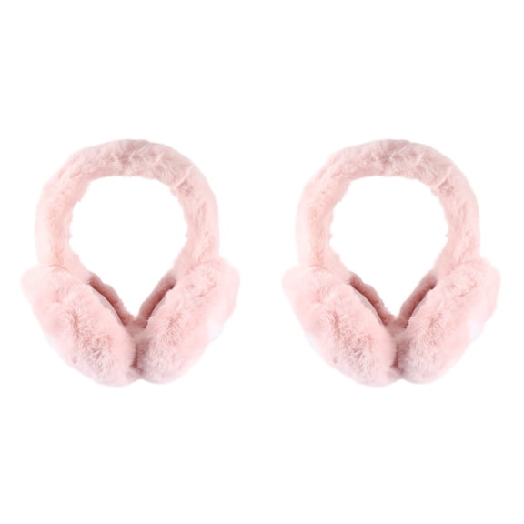 GOOHOCHY 2 Count Plush Earmuffs Loop Earplugs Running Headphones 's Pink