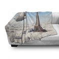 thumbnail image 3 of Paris Soft Flannel Fleece Throw Blanket, Zeppelin and Eiffel Tower over Clouds Sky Dreamy Famous Place on Earth Picture, Cozy Plush for Indoor and Outdoor Use, 50" x 60", Blue and Grey, by Ambesonne, 3 of 6