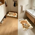 thumbnail image 6 of Dogs Shape Bath Plush Mat Rug, Polyester Non-Slip Quick Dry Absorbent Thin Bathroom Rugs Fit Under Door Bathroom Floor Mats-Shower Rug for in Front of Bathtub, Sink, Shower Room, 6 of 6
