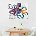 thumbnail image 2 of JEUXUS Watercolor Octopus Decor Wall Art, Abstract Sea Animal Canvas Painting Prints Blue Ocean Nautical Decor Artwork Sea Life Art Posters For Living Room Bedroom Bathroom Framed Home Decoration, 2 of 6