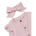 thumbnail image 3 of LAPAKIDS Newborn Baby Girls Clothes Outfits Ruffle Jumpsuit Playsuit Romper 2PCS Set 18-24 Months, 3 of 5