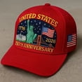 thumbnail image 5 of Lispipm Baseball Caps for Women Men 250 Anniversary USA Hat Patriotic Embroidered Hats Outdoor Sun Cap for All Season Red, 5 of 7