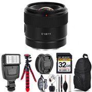Sony E 11mm f/1.8 Lens + Flash + Tripod & More - 32GB Accessory Kit (International Version)