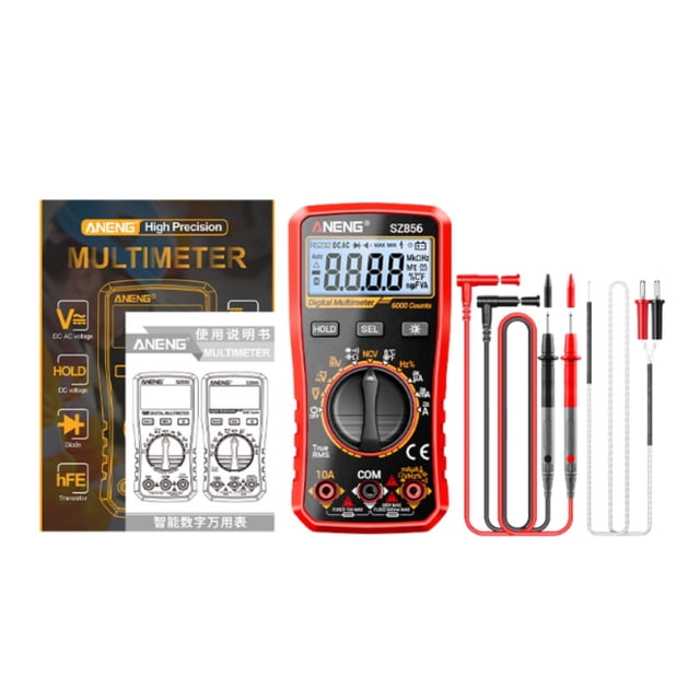 KLKCMS Digital Multimeter Non Contact Auto Ranging Tester for Cars Fuses Continuity Red Upgraded