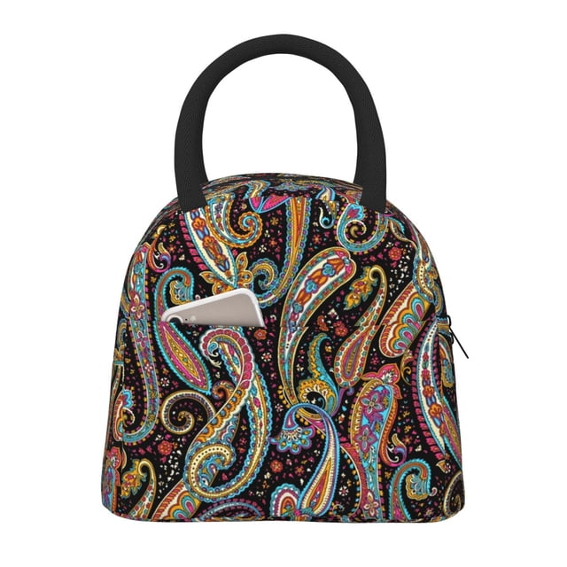 Disketp Watercolor Romantic Paisley Bolsa Térmica para Almuerzo, Lonchera con Abertura Amplia y Gran Capacidad, Organizador Reutilizable para Mujeres, Hombres y Adultos