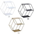 thumbnail image 3 of Estante de pared de rejilla hexagonal de hierro Combinación de arte Colgantes Decoración de pared para sala de estar Dormitorio Methold HA5248-02B, 3 of 6