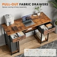 thumbnail image 4 of Blazezo 48-inch Computer Desk with Storage Drawers, Home Office Desk with 2 Fabric Drawers & Storage Shelves, Modern Study Writing Gaming Table for Small Spaces, Sturdy Metal Frame, Rust, 4 of 9