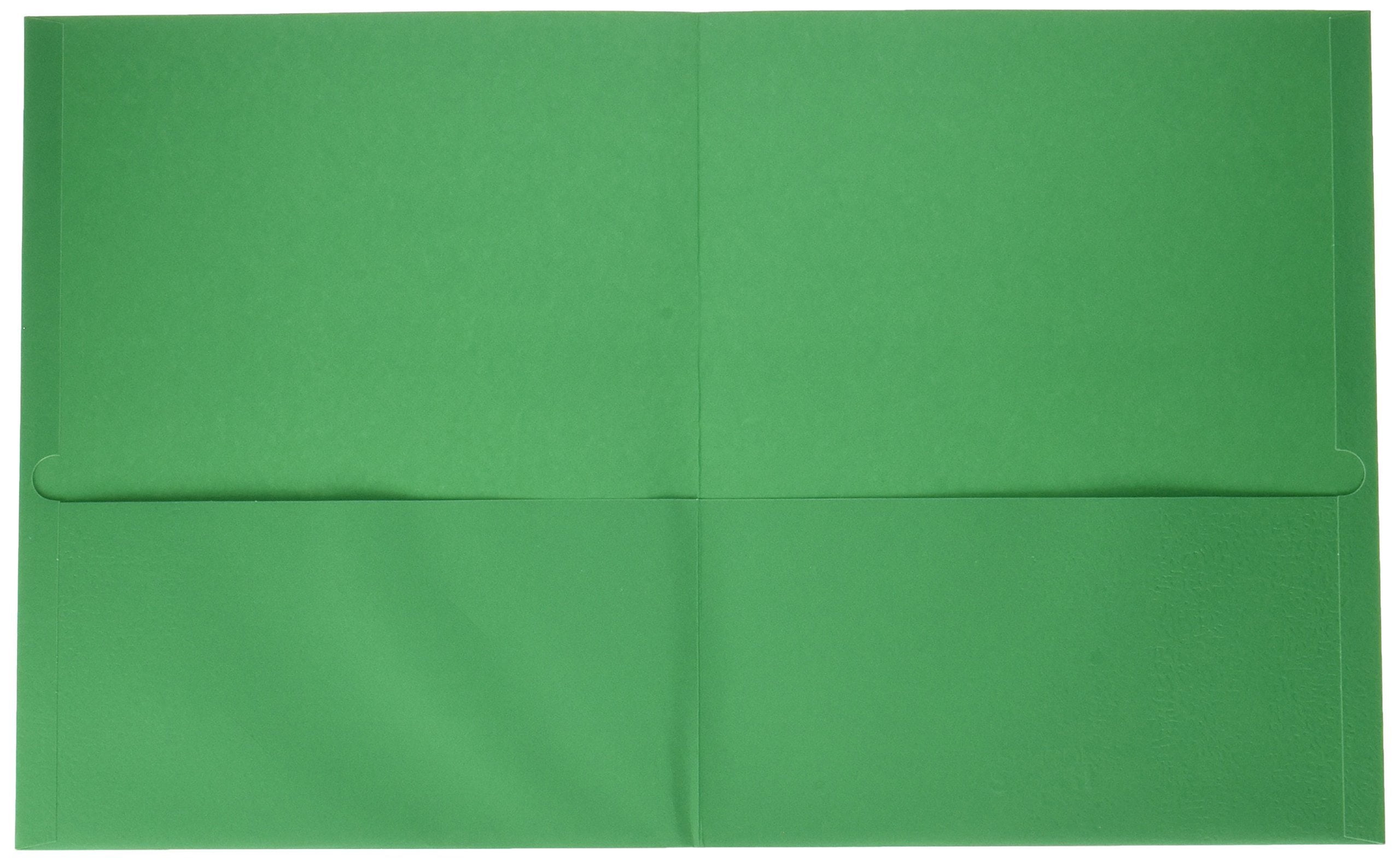 School Smart 2-Pocket Folders, Green, Pack of 25