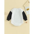 thumbnail image 4 of Bagilaanoe Newborn Baby Boys Oversized Romper Sweatshirt Long Sleeve Bodysuits Contrast Color Pullover 3M 6M 12M 18M 24M Infant Casual Tee Tops, 4 of 9