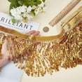 thumbnail image 3 of 11 Yards Gold Sequins Fringe Trim 6.69 Inch Sparkling Fringe Tassel Trimming Sequin Tassels Sewing Decoration for Latin Dress Stage Costume Sewing Crafts Party Decoration, 3 of 8