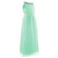 thumbnail image 2 of iEFiEL Girls Rhinestone Accent Wedding Bridesmaid Pageant Birthday Party Dress Mint Green 14, 2 of 6