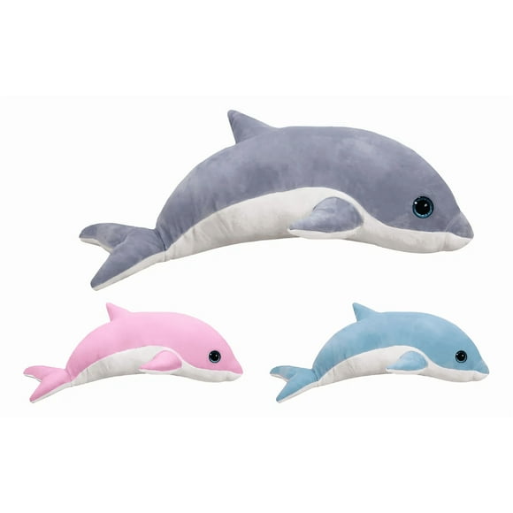 Delfín De Peluche Extra Suave Premium Pelucheria Xtellar gris Color Gris