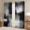 thumbnail image 2 of Manfei Abstract Watercolor Art Kitchen Curtains, Aesthetic Ombre Black Out Curtains Pack of 2 (42x63 Each), Gray Black White, 2 of 6