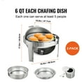 thumbnail image 4 of VEVOR 2 Pack Roll Top Chafing Dish Buffet Set, 6 Qt Stainless Steel Chafer with 2 Full Size Pans, Round Catering Warmer Server w/ Lid Water Pan Stand Fuel Holder for Party, 4 of 10
