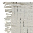 thumbnail image 5 of LR Home Talia Gray/Ivory Striped Lightweight Cotton Blend Embroidered Throw Blanket, 50" x 60", 5 of 8