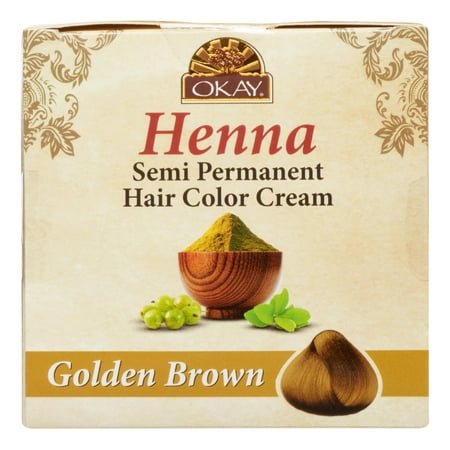 OKAY HENNA SEMI PERMANENT Hair Color Cream Golden Brown 50gr / 2oz