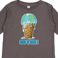 thumbnail image 4 of Inktastic Keep It Cool Melting Earth Ice Cream Cone Boys or Girls Long Sleeve Toddler T-Shirt, 4 of 5