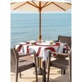 thumbnail image 2 of Outdoor Tablecloth with Umbrella Hole and Zipper, Red Grey Square Table Cloth 54x54 Inch Waterproof Tablecloth, Geometric Circle Modern Abstract Simple Art Picnic Table Cover for Patio Camping, 2 of 7