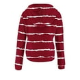 thumbnail image 4 of EchfiProm Sweatshirts for Womens with Pockets Cute Hoodies Hooded Striped Button Red Long Sleeve Pullover Ladies Tops, 4 of 6
