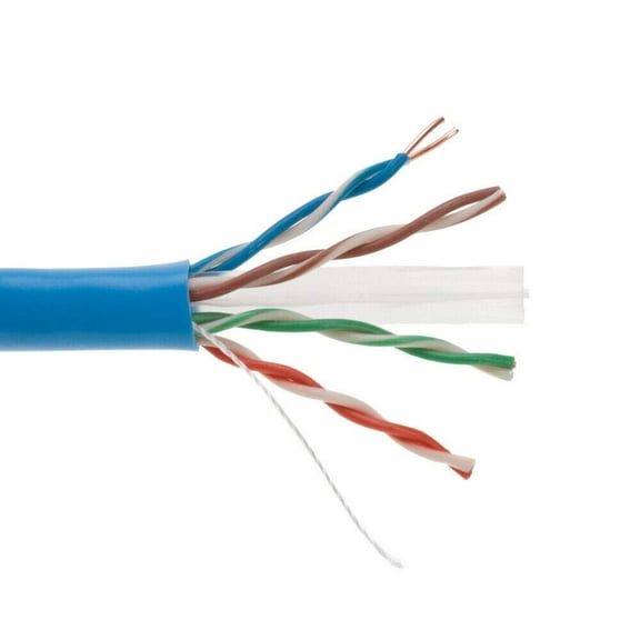 Cables Direct Online Cat6A 1000 Foot Blue Solid Bare Copper 23AWG 4 Pair Bulk Ethernet Cable, Unshielded Twisted Pair (UTP)