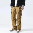 thumbnail image 4 of Pantalones para hombre, pantalones cargo grises para hombre, pantalones rectos apilados, estilo coreano, holgados, de gran tamaño, ropa técnica, los más baratos, estéticos Y2k, sueltos, 4 of 4