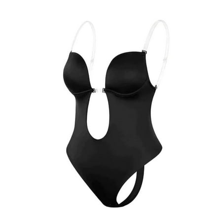Women s Body Shaping Underwear Invisible Underwear Body Shaping Jumpsuit Backless Body Shaping Bra Low Back Jumpsuit(Black 3XL)