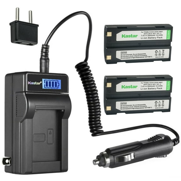 Kastar 2-Pack Ei-D-Li1 Battery and LCD AC Charger Compatible with Pentax D-Li1, Ei-D-Li1, EI-D-BC1, DPE004, EI-2000, KYOCER FINECAM S3R, Molicel 1821, 1821E