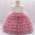 thumbnail image 5 of Fesfesfes Kids Girls Ruffled Princess Dress Infant Toddler Girls Bridesmaid Pageant Gown Birthday Party Dress, 5 of 9