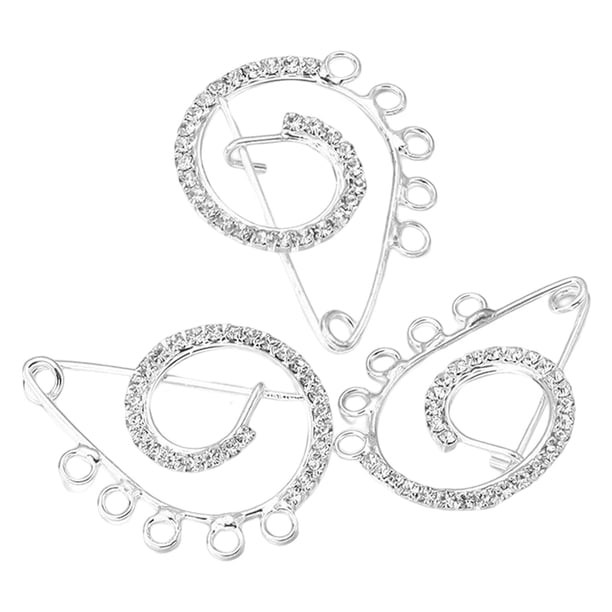 Juego de 5 broches de imperdibles de de imitación con 5 agujeros para suéteres, vestidos y trajes de negocios Ropa Vestidos Decoración Único Plata Soledad Broche
