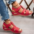 thumbnail image 6 of YOUYEDIAN Orthopedic Sandals for Women Arch Support Flat Wedge Sandals Breathable Slip on Non Slip Beach Slippers Beach 2026 Orthopedic Shoes (Red), 6 of 7