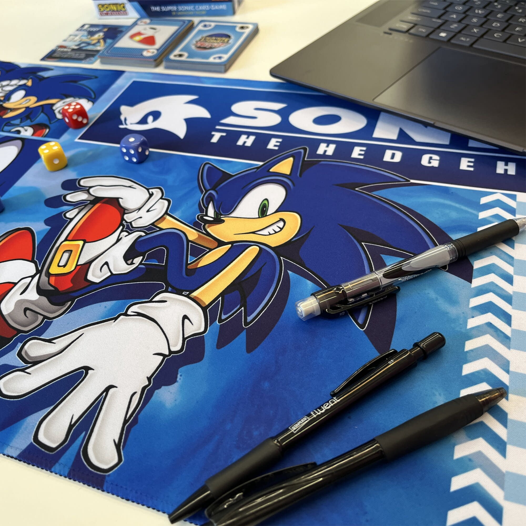 KESS: Sonic: Playmat - Modern Sonic - 23.75 x 13.5" Neoprene, Non-Slip, Tabletop Accessory, Comfort & Protection, Card-Board-Dice-RPG Games, Mouse Pad
