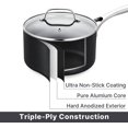 thumbnail image 3 of 1.5 qt Hard-Anodized Aluminum Nonstick Sauce Pan in Black with Lid, 3 of 5