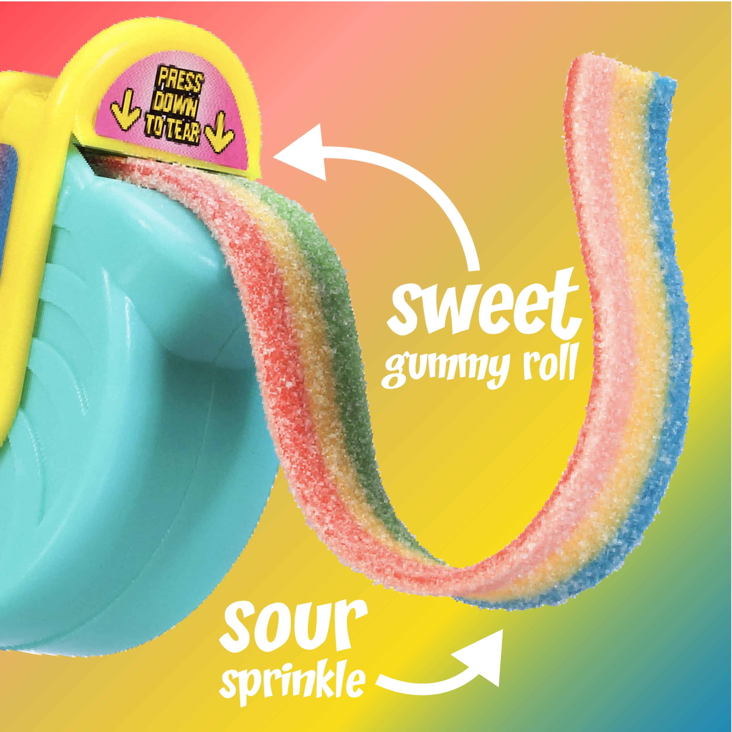 Push Pop Assorted Fruit Flavored Gummy Roll Candy, Variety Pack 11.2oz Tray, Regular Size, 8-1.4oz Gummy Rolls