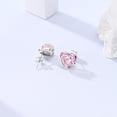 thumbnail image 4 of MULA Original Pink Heart Love 925 Sterling Silver Stud Earrings AAA CZ for Women Jewelry Gift, 4 of 5