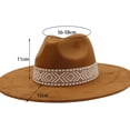 thumbnail image 2 of Fedora Hat for Women Wide Brim Mens Fedora Hats Classic Dress Hats Panama Hat with Band, 2 of 6