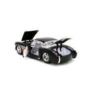 Jada Toys BIGTIME MUSCLE 1:24 1957 Chevy Corvette Die-cast Car – Opening Doors, Hood, Trunk, Rubber Tires(Glossy Black Flames)