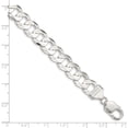 thumbnail image 2 of Sterling Silver 11.9mm Concave Beveled Curb Chain Bracelet Size 7, 2 of 6